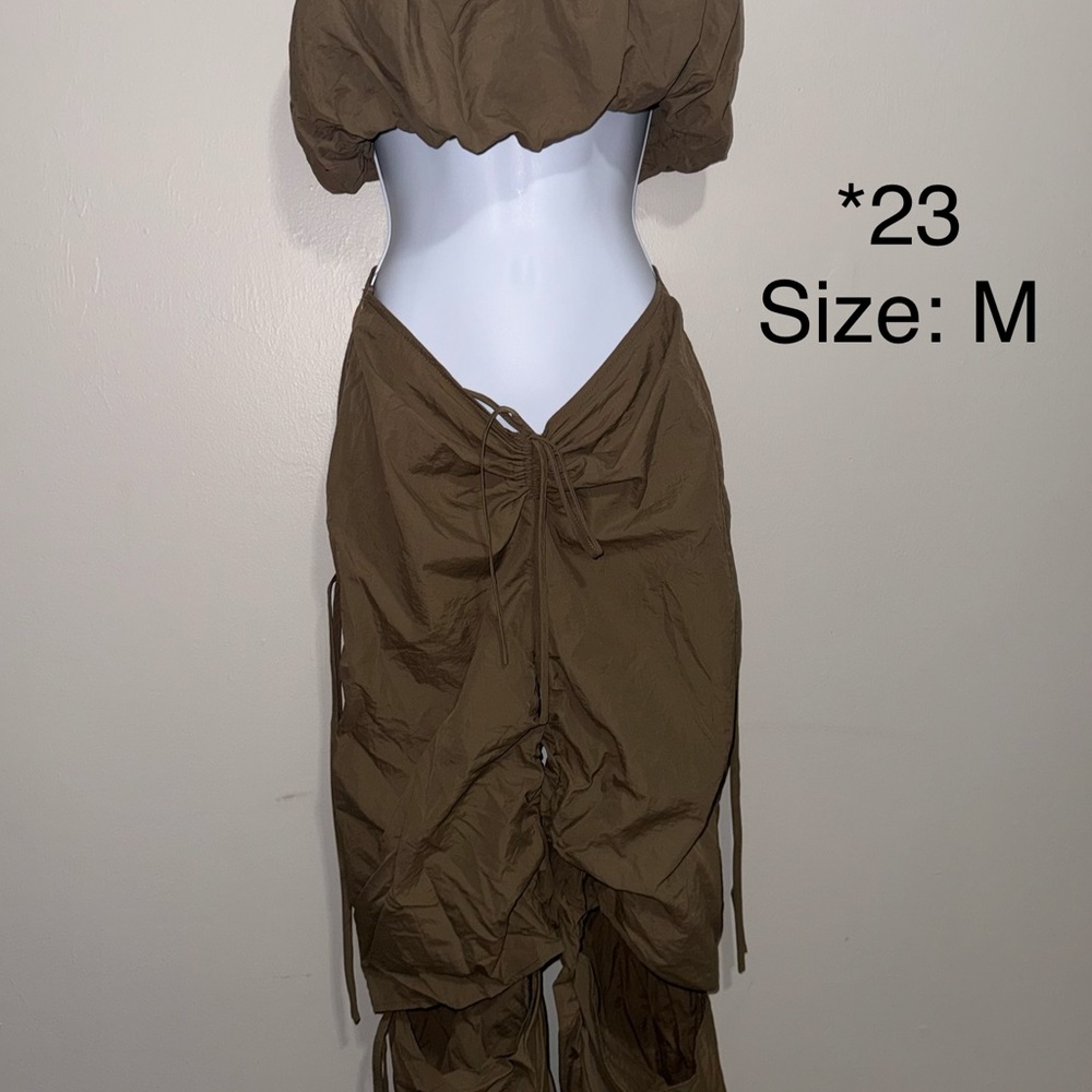 Brown Drawstring Midi Skirt - Women's